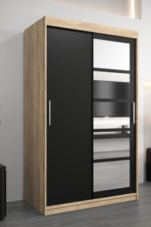 Šatní skříň Abi Ro1 Dub Sonoma s černými dveřmi
