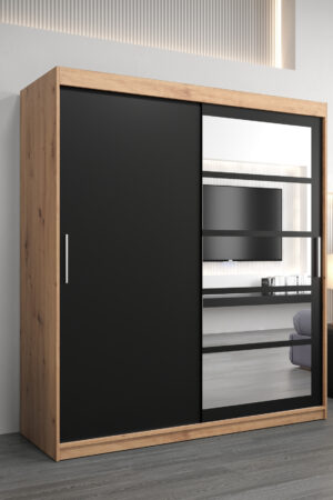 Šatní skříň Abi Ro1 s posuvnými dveřmi a zrcadlem