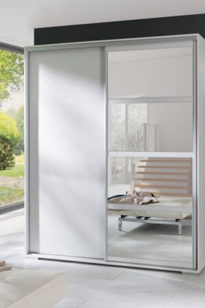 Bílá šatní skříň Leo o rozměrech 180 cm