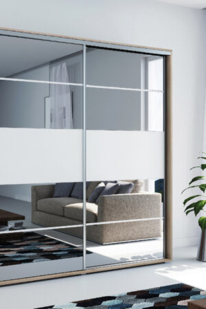 Šatní skříň Ska A6 v dub sonoma s bílými dveřmi