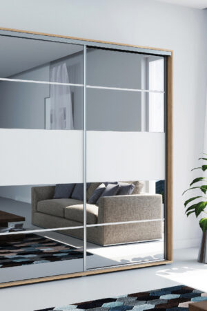 Šatní skříň Ska A6 v dekoru dub craft zlatý s bílými dveřmi