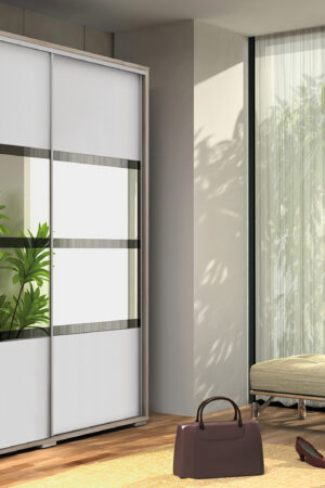 Šatní skříň Ska A9 v dubu sonoma s bílými dveřmi