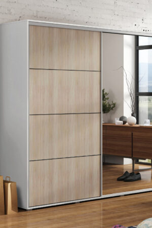 Bílá šatní skříň Ska A12 o rozměrech 175 cm