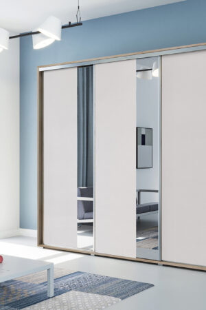 Šatní skříň Ska A29 XL v dub sonoma a bílými dveřmi