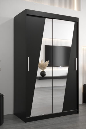 Šatní skříň Abi R0 s posuvnými dveřmi v černé barvě