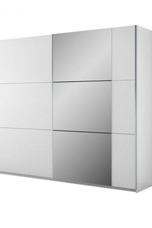 Grafitová šatní skříň Bastia s zrcadlem