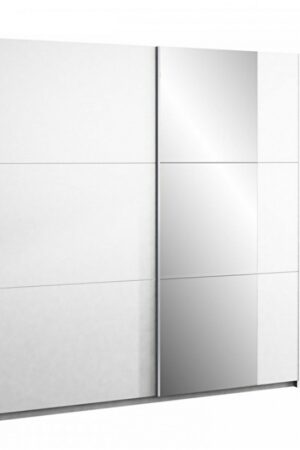 Grafitová šatní skříň Bastia s zrcadlem