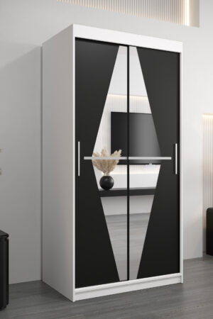 Šatní skříň Abi Bo s posuvnými dveřmi a zrcadlem