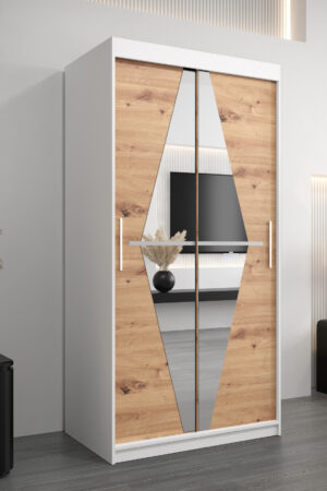 Šatní skříň Abi Bo s posuvnými dveřmi a zrcadlem