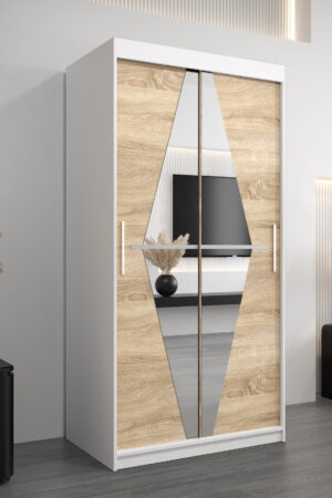 Šatní skříň Abi Bo s posuvnými dveřmi a zrcadlem