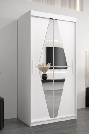 Šatní skříň Abi Bo s posuvnými dveřmi a zrcadlem