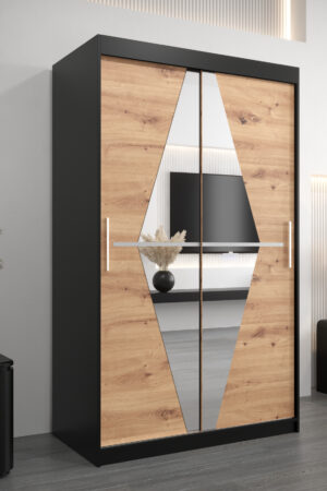 Šatní skříň Abi Bo s posuvnými dveřmi a zrcadlem