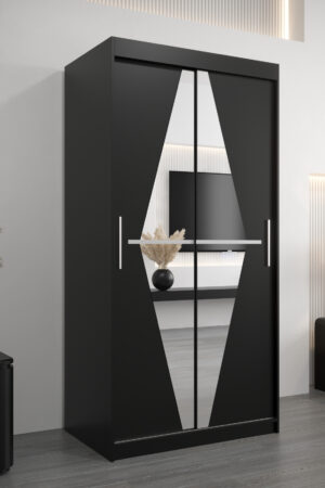 Šatní skříň Abi Bo s posuvnými dveřmi a zrcadlem