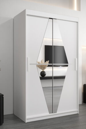 Bílá šatní skříň Abi Bo s posuvnými dveřmi