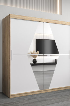 Šatní skříň Abi Bo s bílými posuvnými dveřmi