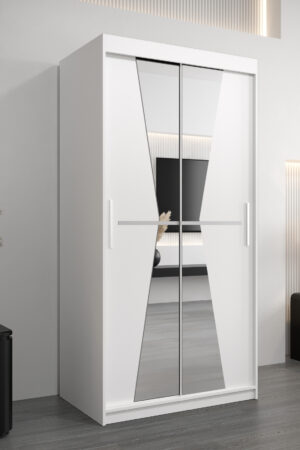 Moderní bílá šatní skříň Abi Ma s posuvnými dveřmi