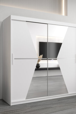 Šatní skříň Abi Ma v bílé barvě s posuvnými dveřmi