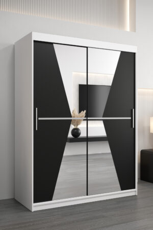 Šatní skříň Abi Ma - bílý korpus, černé dveře