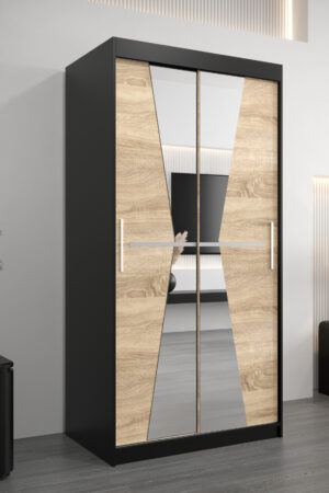 Šatní skříň Abi Ma s posuvnými dveřmi a zrcadlem