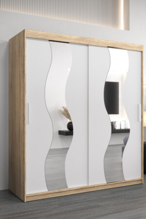 Šatní skříň Abi Se v dubu Sonoma s bílými dveřmi