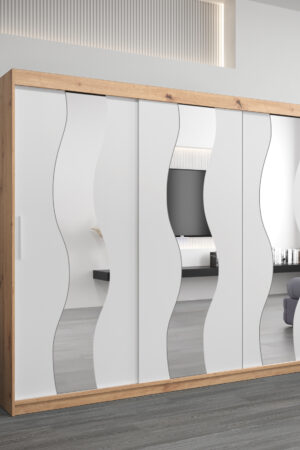 Šatní skříň Abi Se v dekoru dub artisan s bílými dveřmi