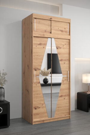 Šatní skříň Abi Bo s nástavcem v bílé barvě