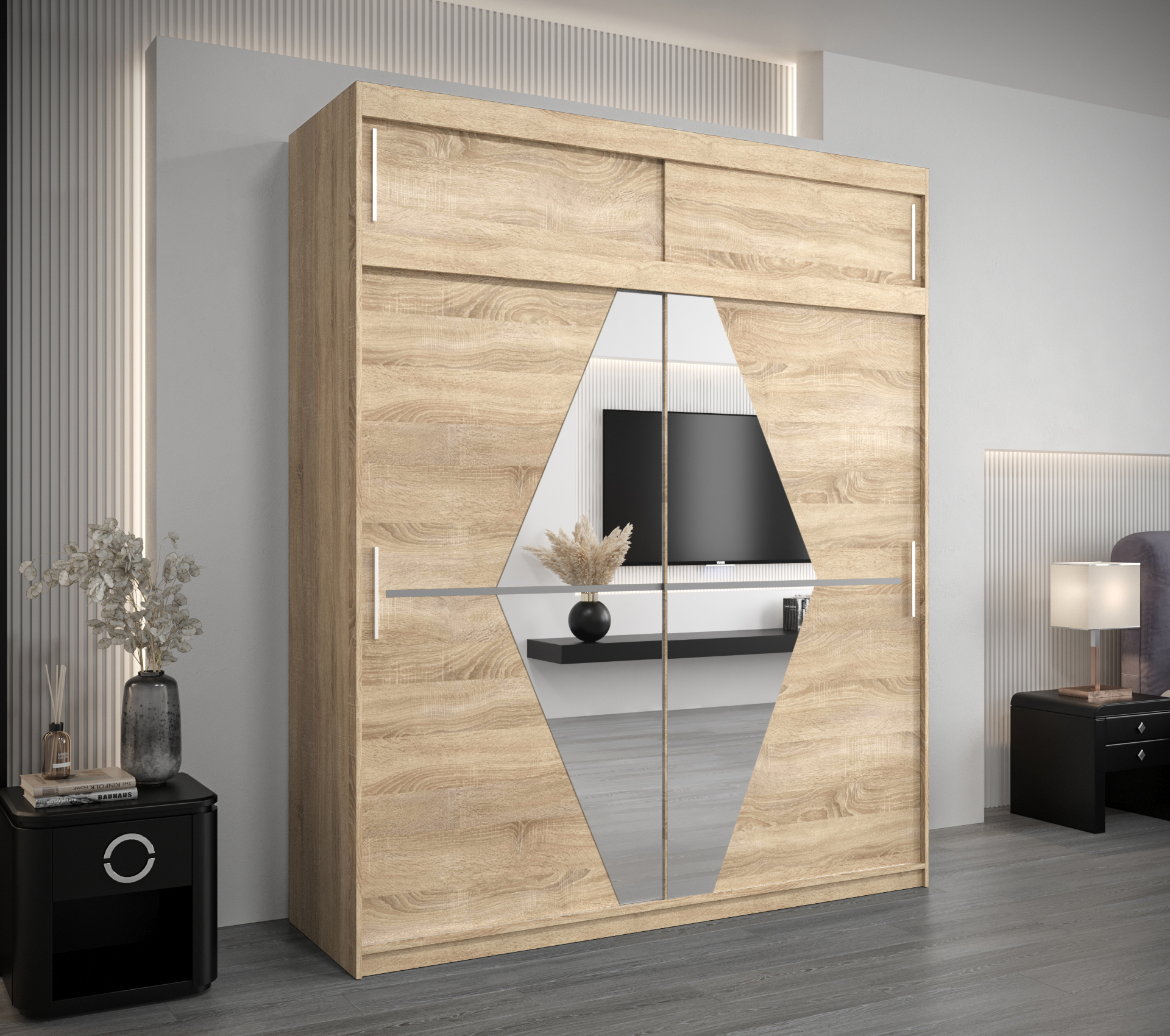 Šatní skříň Abi Bo s nástavcem v dub sonoma