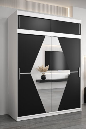 Šatní skříň Abi Bo s nástavcem v bílé barvě