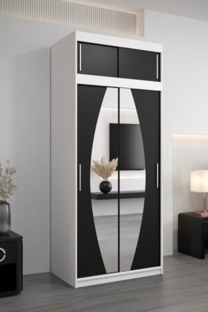 Šatní skříň Abi E0 s nástavcem v bílé barvě