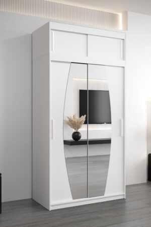 Šatní skříň Abi E0 s nástavcem v bílé barvě