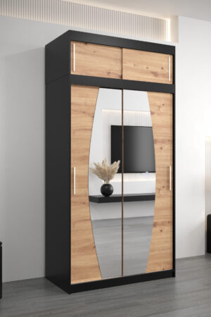 Šatní skříň Abi E0 s nástavcem v černé barvě