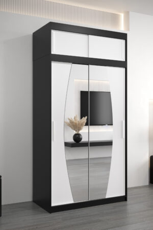 Šatní skříň Abi E0 s nástavcem v černé barvě