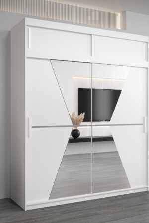 Šatní skříň Abi Ma s nástavcem v bílé barvě