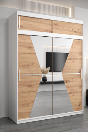 Šatní skříň Abi Ma s nástavcem v bílé barvě