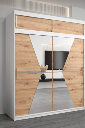 Šatní skříň Abi Ma s nástavcem v bílé barvě