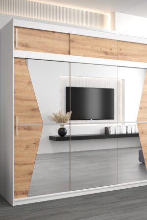 Šatní skříň Abi Ma s nástavcem a zrcadlem