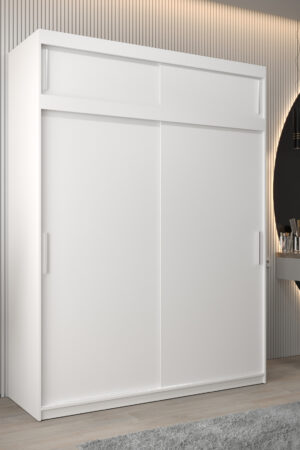 Šatní skříň Abi T0 s nástavcem v bílé barvě