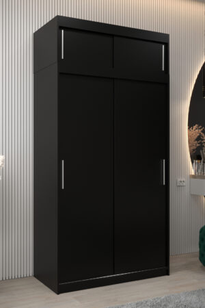Šatní skříň Abi T0 s nástavcem v černé barvě