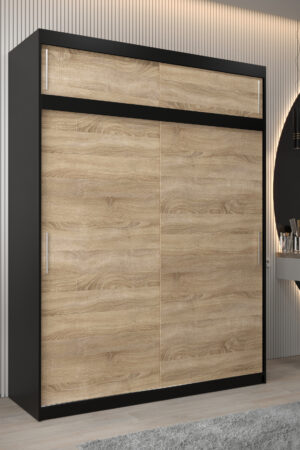 Šatní skříň Abi T0 s nástavcem v černé barvě