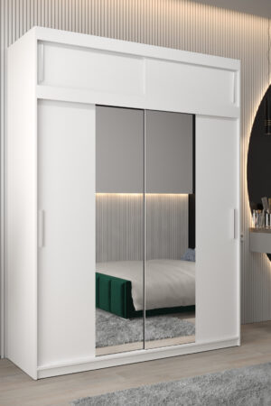 Šatní skříň Abi T1 s nástavcem v bílé barvě