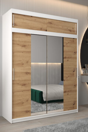 Šatní skříň Abi T1 s nástavcem v bílé barvě