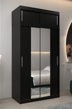 Šatní skříň Abi T1 s nástavcem v černé barvě