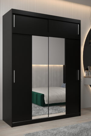 Šatní skříň Abi T1 s nástavcem v černé barvě