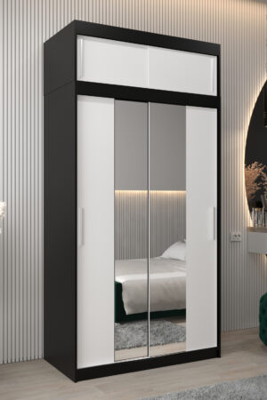 Šatní skříň Abi T1 s nástavcem v černé barvě