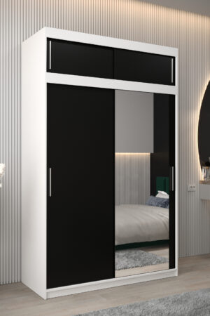 Šatní skříň Abi T2 s nástavcem v bílé barvě