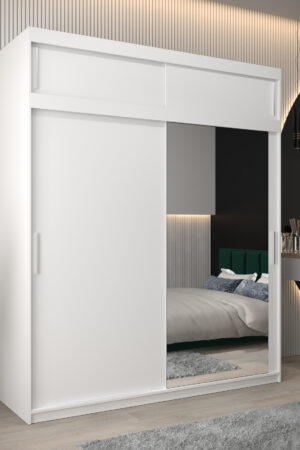 Šatní skříň Abi T2 s nástavcem v bílé barvě