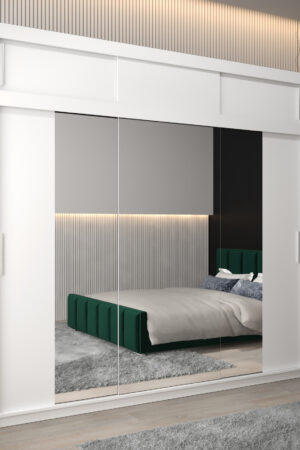 Šatní skříň Abi T2 s nástavcem v bílé barvě