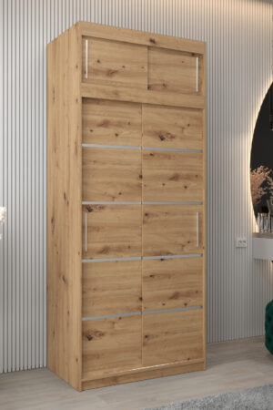 Šatní skříň Abi V1 s nástavcem v barvě dub artisan