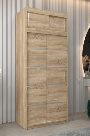 Šatní skříň Abi V1 s nástavcem v barvě dub sonoma