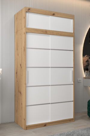 Šatní skříň Abi V1 s nástavcem v dubu artisan